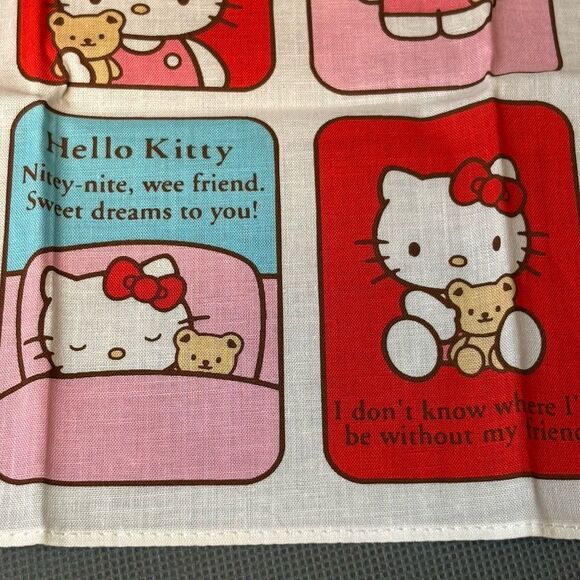Vintage 2003 Hello Kitty Cotton Handkerchief Lot Of 5 New With Tags-Rare - Picture 9 of 16